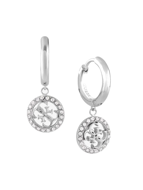 GUESS LIFE IN 4G Boucles d'oreilles créoles à breloques 4G ARGENT - Boucles d'oreilles