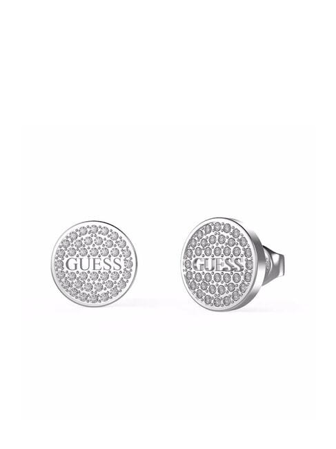 GUESS STUDS PARTY Boucles d'oreilles à tige avec logo et zircone ARGENT - Boucles d'oreilles