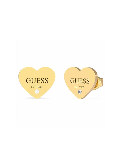 GUESS PLAIN HEART Boucles d'oreilles en cristal or jaune - Boucles d'oreilles