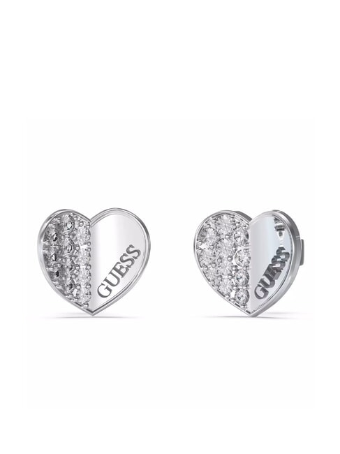 GUESS LOVELY Boucles d'oreilles à tige en forme de cœur avec zircone ARGENT - Boucles d'oreilles