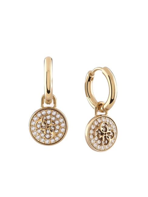 GUESS DREAMING Boucles d'oreilles créoles avec pendentifs or jaune - Boucles d'oreilles