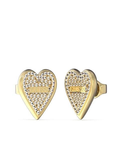 GUESS LOVE ME TENDER Boucles d'oreilles coeur avec zircons or jaune - Boucles d'oreilles