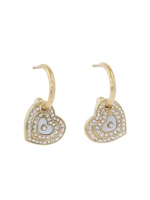 GUESS AMAMI Boucles d'oreilles coeur en nacre et zircone or - Boucles d'oreilles