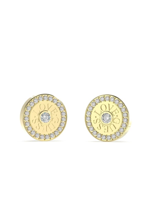 GUESS LOVE Boucles d'oreilles circulaires avec zircone or jaune - Boucles d'oreilles