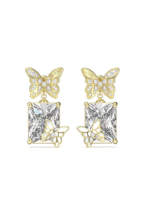 GUESS CHRYSALIS Boucles d'oreilles papillon et cristal or jaune - Boucles d'oreilles