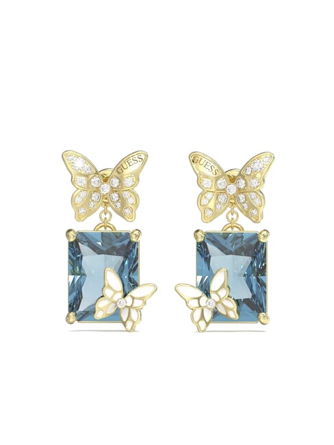 GUESS CHRYSALIS Boucles d'oreilles papillon et cristal ylw or/aq bohemica - Boucles d'oreilles