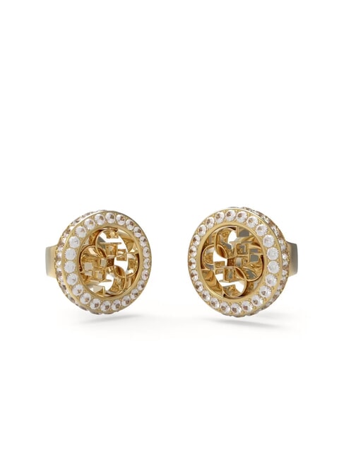 GUESS 4G CRUSH Boucles d'oreilles circulaires avec cristaux or jaune - Boucles d'oreilles
