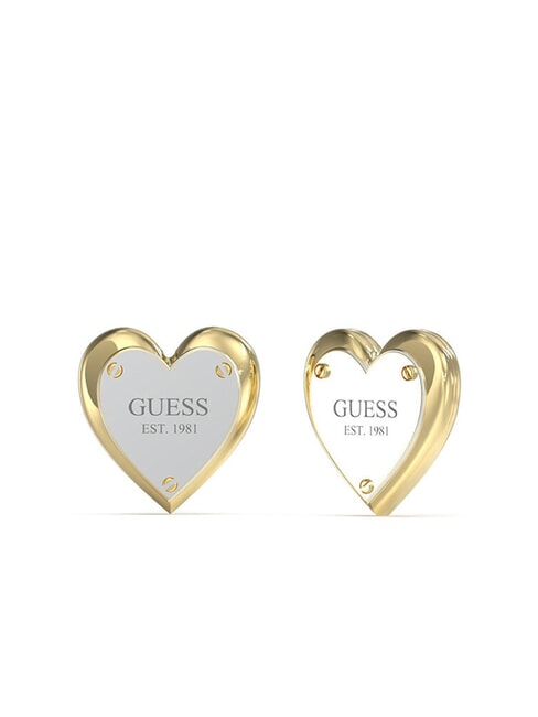 GUESS ALL YOU NEED IS LOVE Boucles d'oreilles coeur avec logo or jaune/rhodium - Boucles d'oreilles
