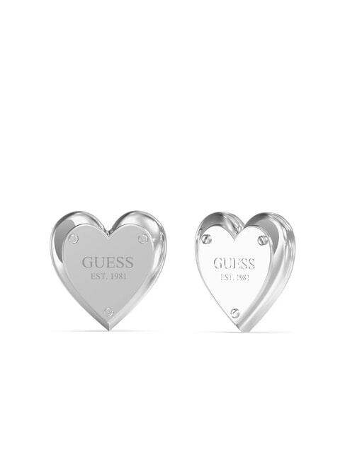 GUESS ALL YOU NEED IS LOVE Boucles d'oreilles coeur avec logo ARGENT - Boucles d'oreilles