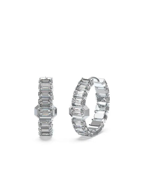 GUESS HASHTAG Boucles d'oreilles rectangulaires en cristal ARGENT - Boucles d'oreilles