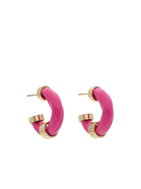 GUESS LET S GET LOUD Boucles d'oreilles créoles torchon émaillées or - Boucles d'oreilles