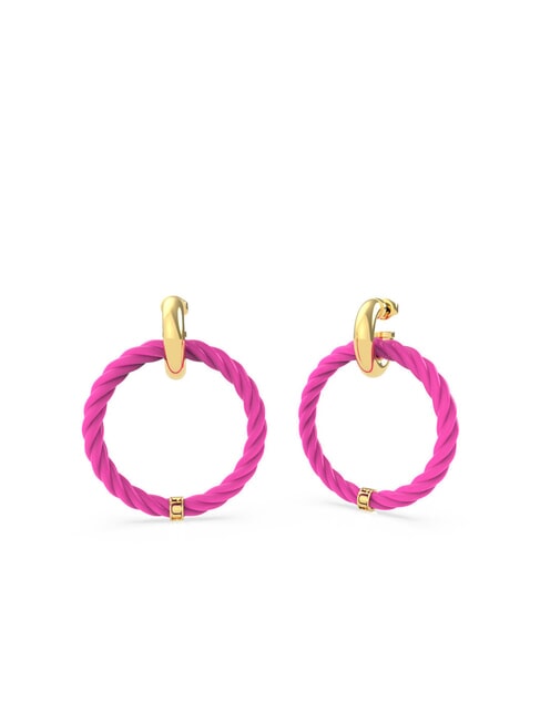GUESS LET S GET LOUD Grandes boucles d'oreilles créoles Torchon or - Boucles d'oreilles