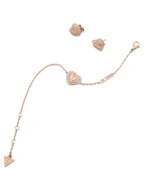 GUESS AMAMI GIFT BOX Bracelet + boucles d'oreilles OR ROSE - Boucles d'oreilles