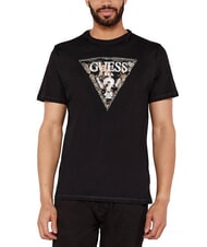 GUESS TRIANGLE T-shirt en coton avec imprimé - T-shirt