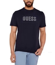 GUESS BSC EMBOSSED LOGO T-shirt avec imprimé en relief bleu intelligent multi - T-shirt - 1
