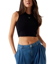 GUESS ALEXIA Souris courte en tricot avec logo en strass - T-shirt