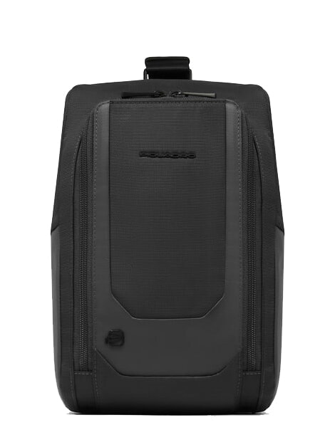 PIQUADRO S140 Sac à dos iPad à une épaule en tissu recyclé Noir - Sacs à dos pour ordinateur portable