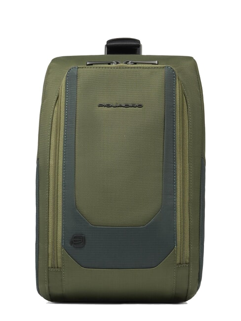 PIQUADRO S140 Sac à dos iPad à une épaule en tissu recyclé VERT - Sacs à dos pour ordinateur portable