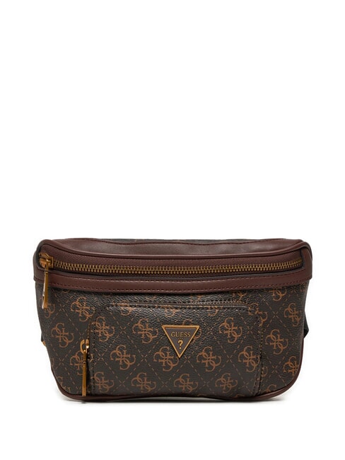 GUESS MILANO Sac ceinture à logo imprimé marron/ocre - Sacs banane