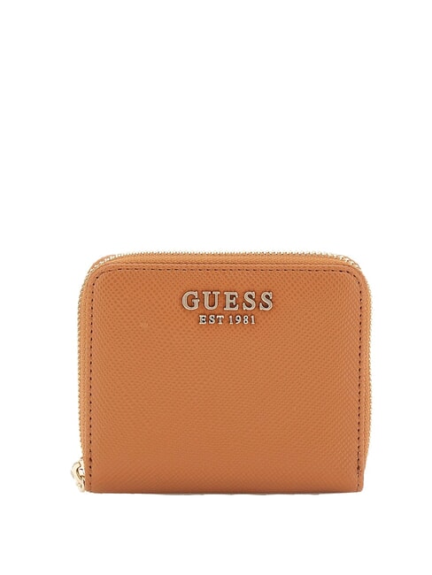 GUESS LAUREL 2  Petit portefeuille zippé cognac léger - Portefeuilles Femme