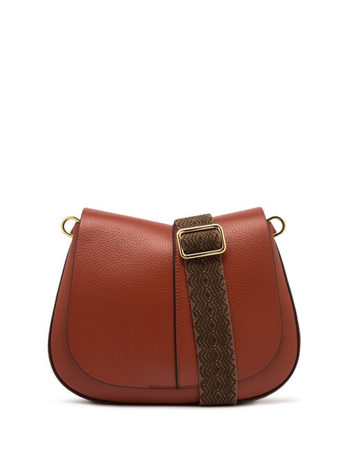 GIANNI CHIARINI HELENA ROUND Sac en cuir avec double bandoulière rouge brique - Sacs pour Femme