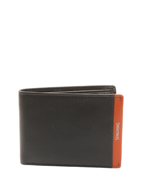 SPALDING STRIPE Portefeuille en cuir avec porte-monnaie marron/orange - Portefeuilles Homme