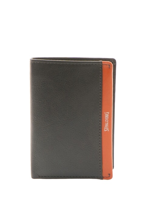 SPALDING STRIPE  Portefeuille vertical en cuir marron/orange - Portefeuilles Homme