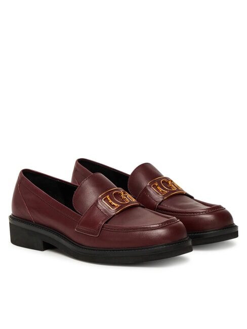 GUESS SHUTTLE3 Mocassin en cuir ROUGE - Chaussures Femme
