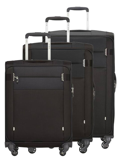 SAMSONITE SET CITYBEAT  Bagage à main + moyen + grand NOIR - Ensemble Valises