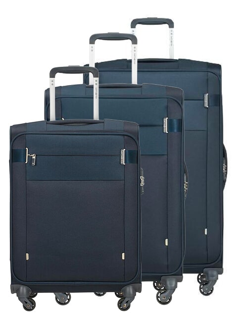SAMSONITE SET CITYBEAT  Bagage à main + moyen + grand blu navy - Ensemble Valises