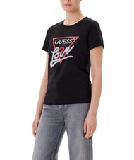 GUESS PEARLS LOVE TRIANGLE T-shirt avec imprimé et applications - T-shirt