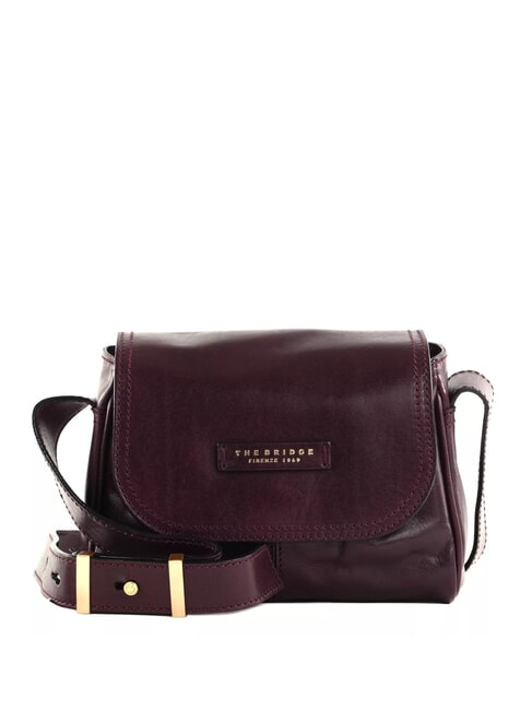 THE BRIDGE FLORA Mini sac bandoulière en cuir raisin ab. or - Sacs pour Femme