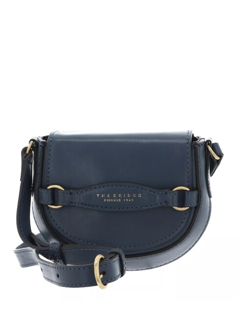 THE BRIDGE BETTINA Mini sac porté épaule en cuir céruléen avec abb doré - Sacs pour Femme