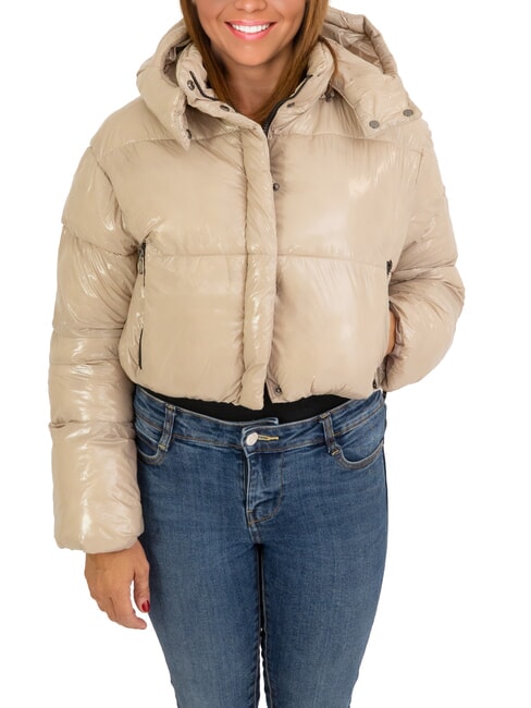 CANADIAN MINGAN Doudoune courte brillante à capuche chèvre brillante recyclée - Doudounes femme