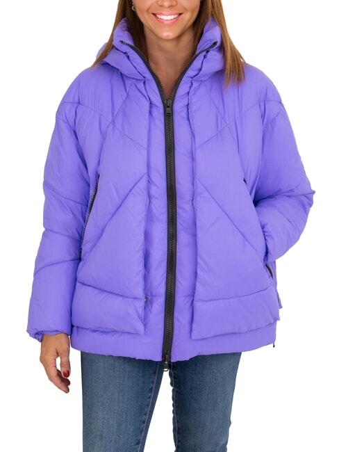 CANADIAN EUGENIE Doudoune courte en satin avec capuche opulence violette - Doudounes femme