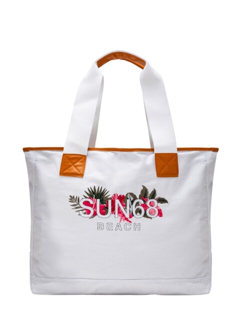 SUN68 LOGO BEACH Sac de plage en toile blanc crème - Sacs pour Femme