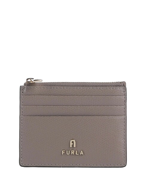 FURLA CAMELIA Porte-cartes / porte-monnaie en cuir stuc gris - Portefeuilles Femme