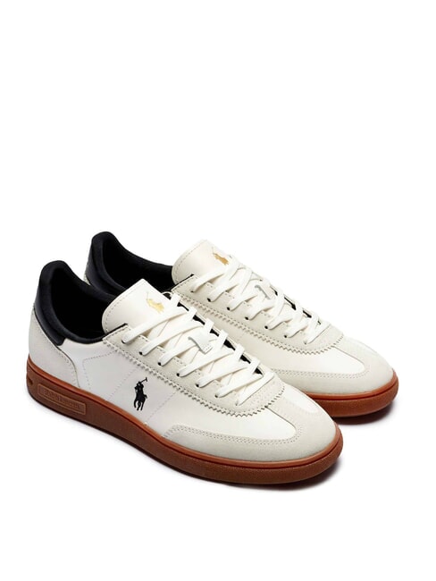 RALPH LAUREN BEDFORD  Baskets en cuir blanc/noir - Chaussures Homme