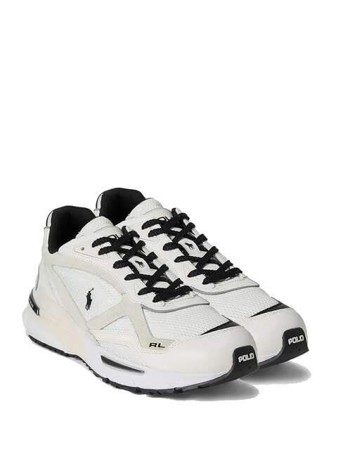 RALPH LAUREN TRACKSTER 275  Baskets pp blanc/noir - Chaussures Homme