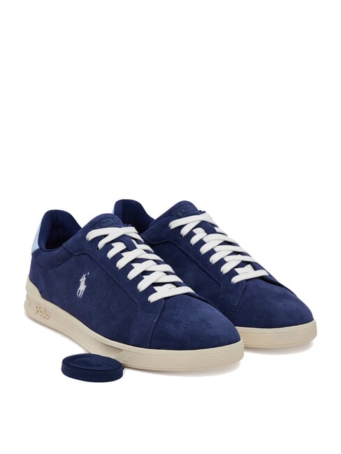RALPH LAUREN HERITAGE COURT II  Baskets en cuir suédé bleu marine/bleu clair - Chaussures Homme