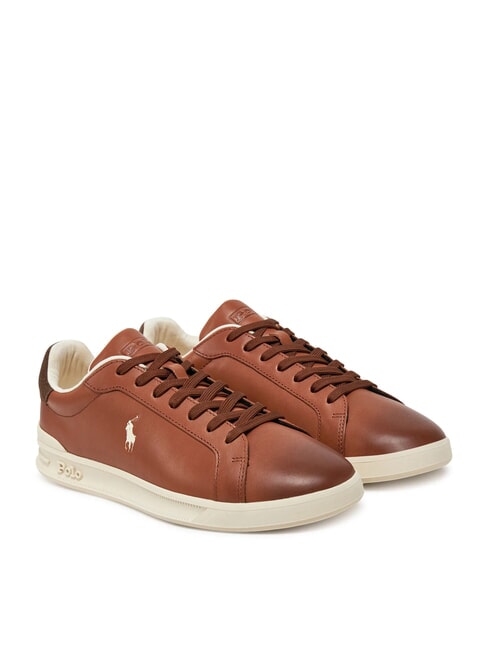 RALPH LAUREN HERITAGE COURT II Baskets en cuir pp beige/écru - Chaussures Homme