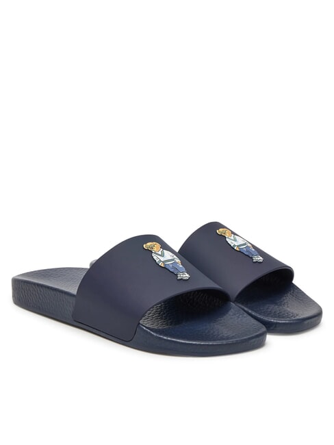 RALPH LAUREN POLO SLIDE Chaussons ours du patrimoine - marine - Chaussures unisexe
