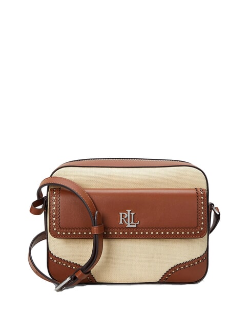 RALPH LAUREN MARCY Sac photo en paille avec poche naturel clair/bronzage lauren - Sacs pour Femme