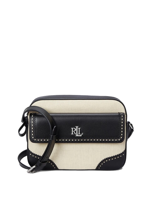 RALPH LAUREN MARCY Sac photo en paille avec poche naturel clair/noir - Sacs pour Femme