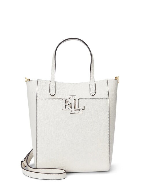 RALPH LAUREN CAMERYN Sac vertical en cuir avec bandoulière blanc doux - Sacs pour Femme