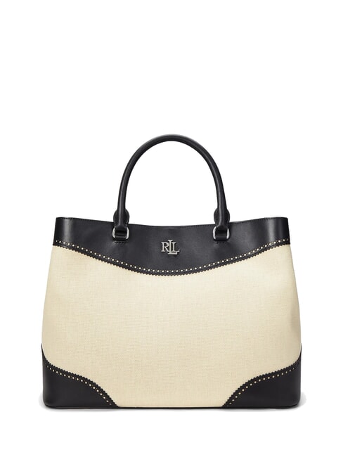 RALPH LAUREN MARCY 36 Sac à main en paille avec bandoulière naturel clair/noir - Sacs pour Femme