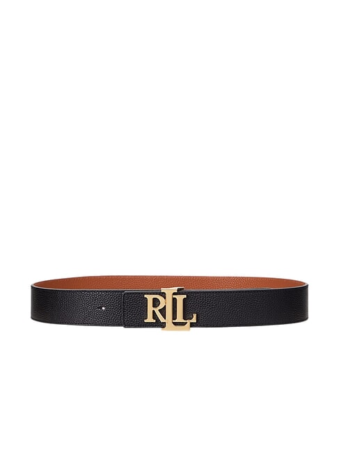 RALPH LAUREN RLL Ceinture réversible en cuir grainé le noir - Ceintures
