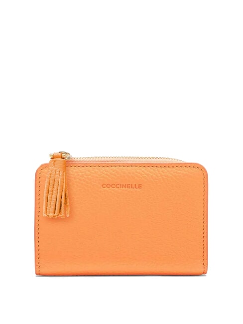 COCCINELLE TASSEL tassel portafoglio pelle martellata Portefeuille en cuir grainé lever du soleil - Portefeuilles Femme