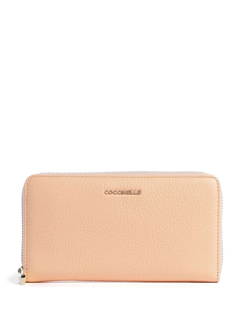 COCCINELLE METALLIC SOFT Portefeuille zippé en cuir texturé lever du soleil - Portefeuilles Femme