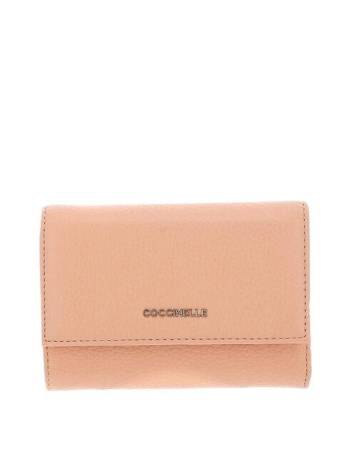 COCCINELLE METALLIC SOFT Portefeuille à deux volets en cuir martelé lever du soleil - Portefeuilles Femme